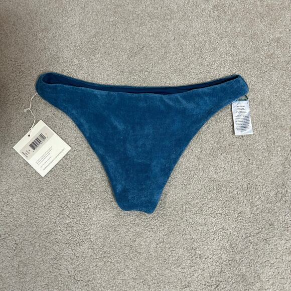 NWT Mara Hoffman Kay Terry Slate Blue Low Rise Hipster Bikini Swimsuit Size M - Picture 5 of 7